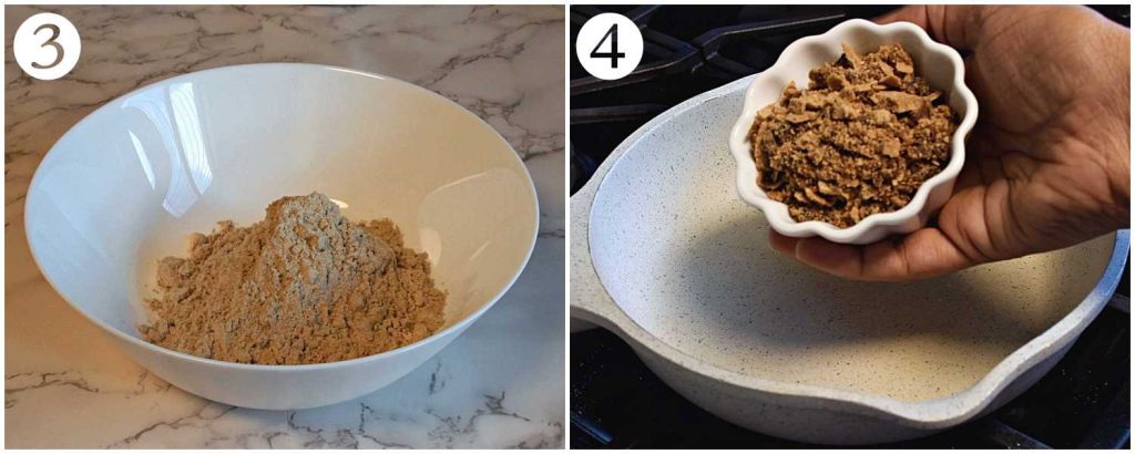 health mix powder in a mixing bowl & powdered jaggery